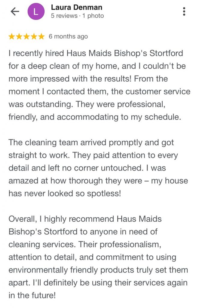 Bishops Stortford Haus Maids Review 3